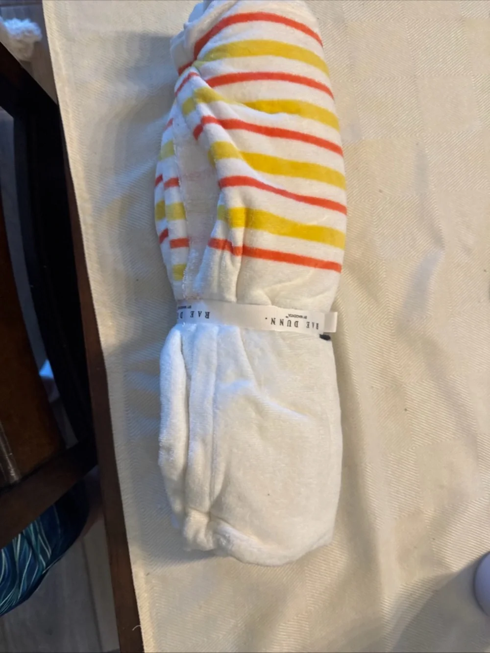 Striped Beach Towel with Yellow & Coral Stripes Rae dunn